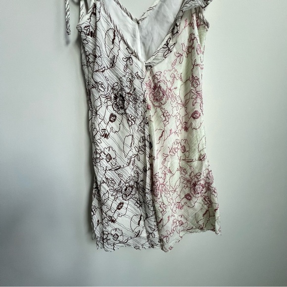 Aritzia Wilfred Lelaina Mini Dress Mauve Mousse Java Embroidered Floral Flounce - Picture 13 of 15
